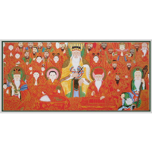 옥황 종합탱화6(4x10자, 홍채색)