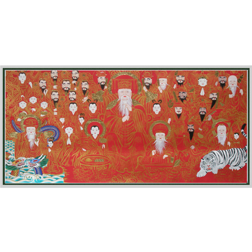 옥황 종합탱화9(4x8자, 홍채색)