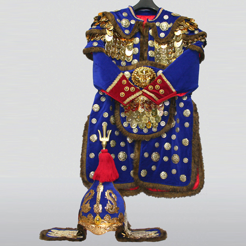 이순신 장군복(반비늘, 철/비닐) - 파랑, 모자포함